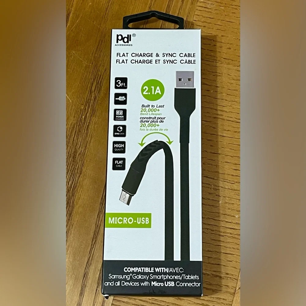 Pdi Accessories - Flat Charge Sync Cable - Samsung Galaxy Smartphones, 1 Each